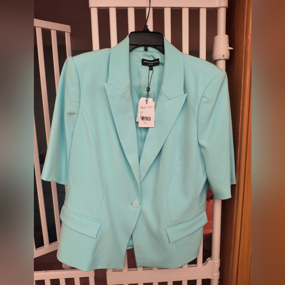 Generation Love Melbourne Crepe Aqua  Blazer  Rare Size XXL - Picture 9 of 10